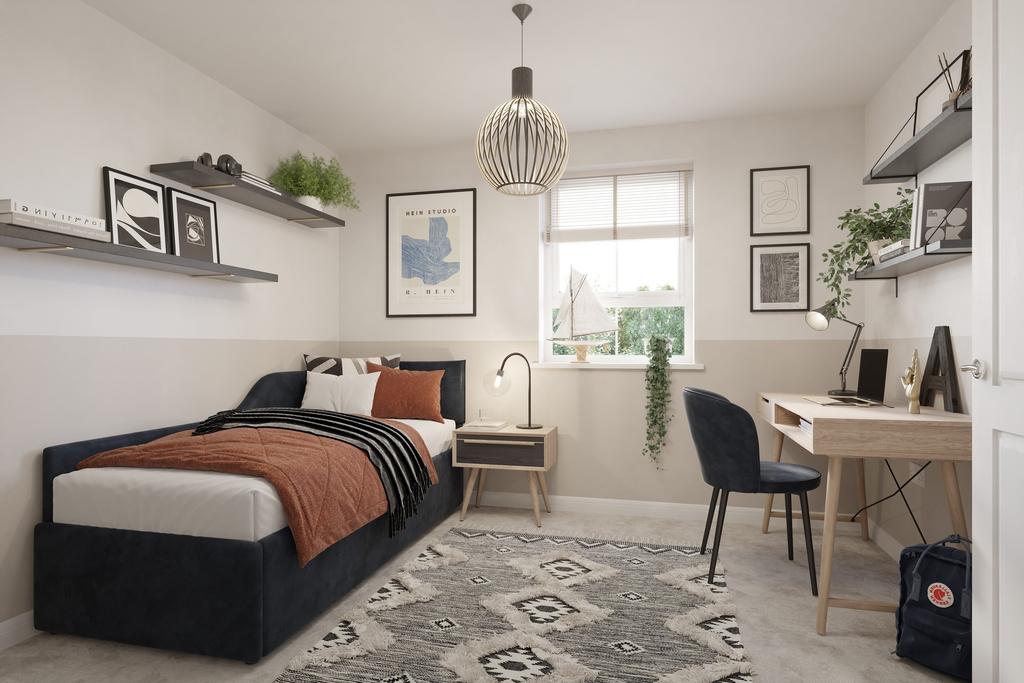 Internal cgi of third bedroom hemlock at highgrove