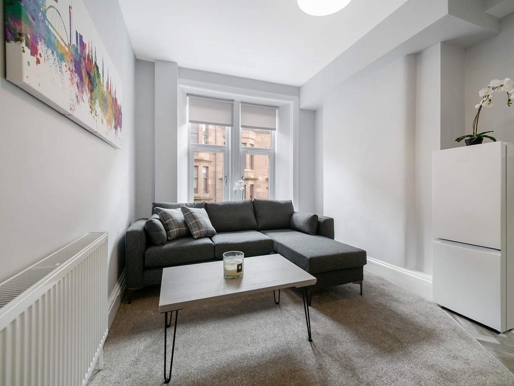 Bright modern living room with sofa and coffee ...
