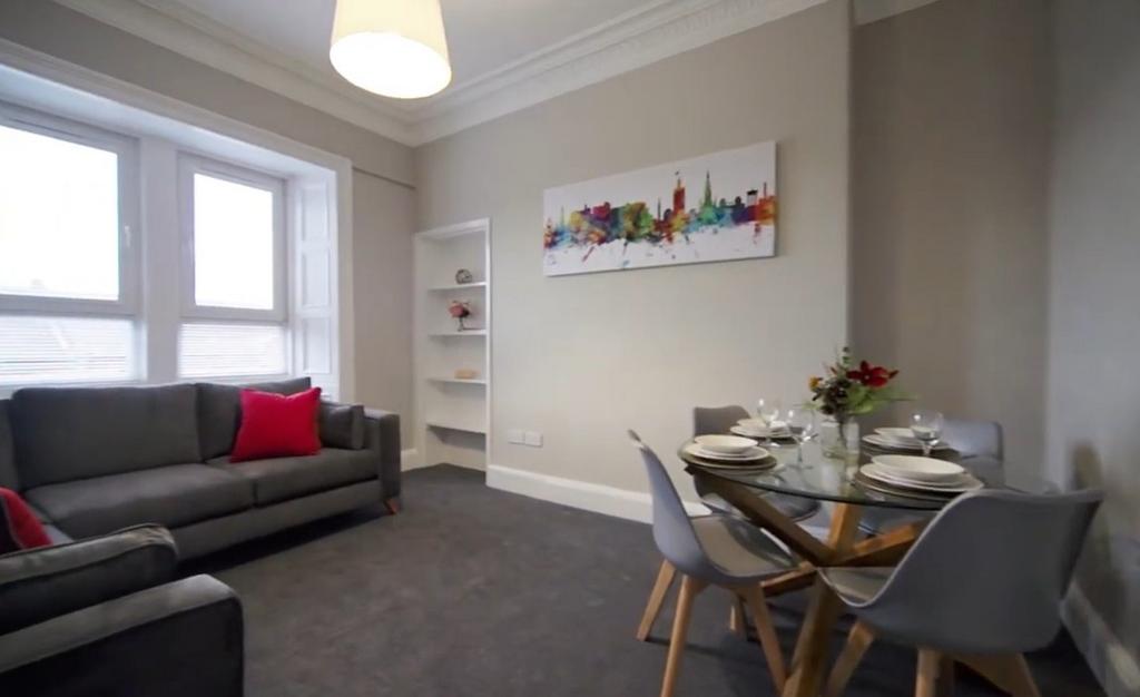 Bright modern living area with dining space...