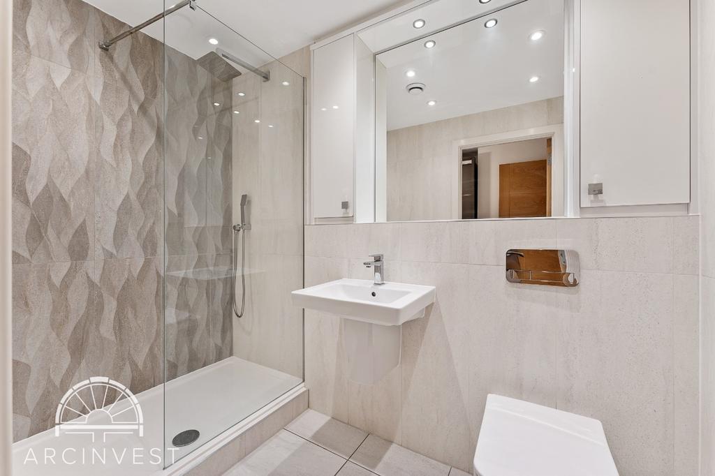 Modern ensuite with large walk-in shower...