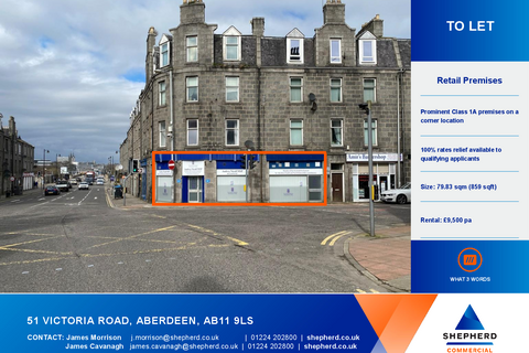 Retail property (high street) to rent, 51 Victoria Rd Aberdeen AB11 9LS