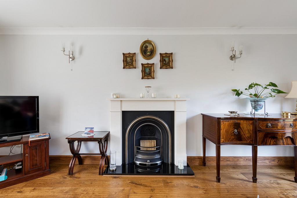 Living room, fireplace