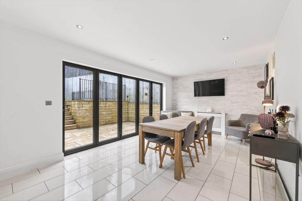 Open plan dining kitchen and family room