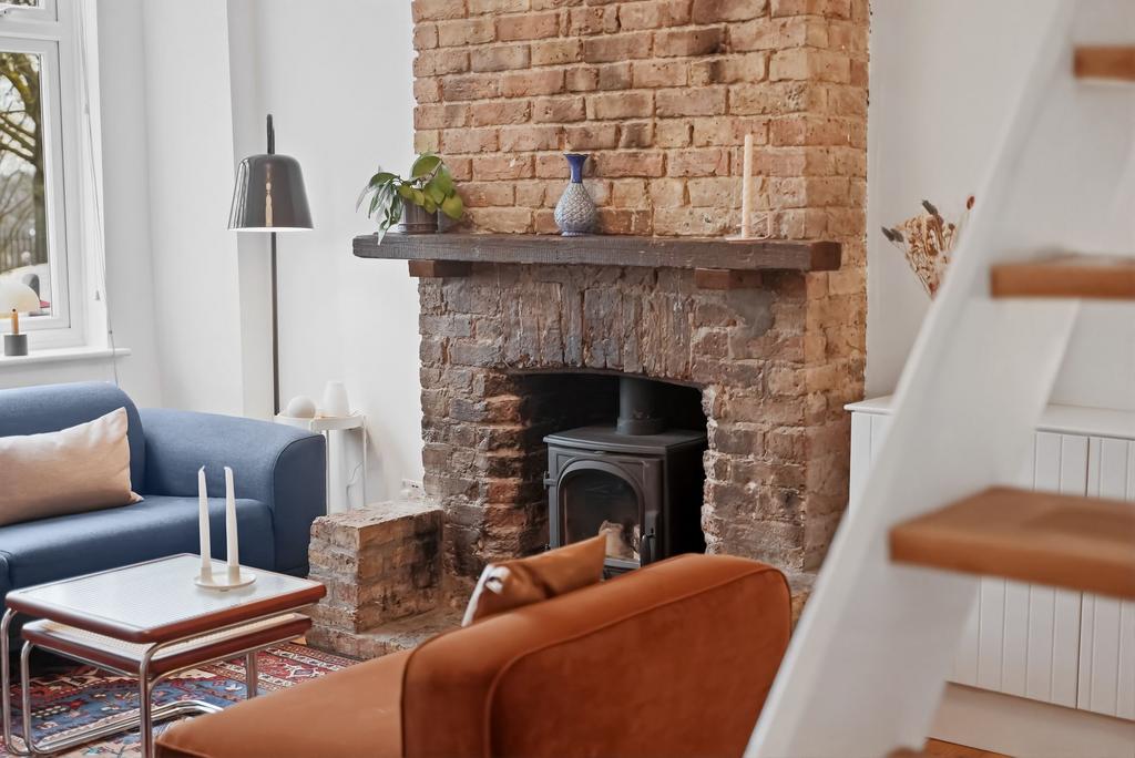 Living room, fireplace