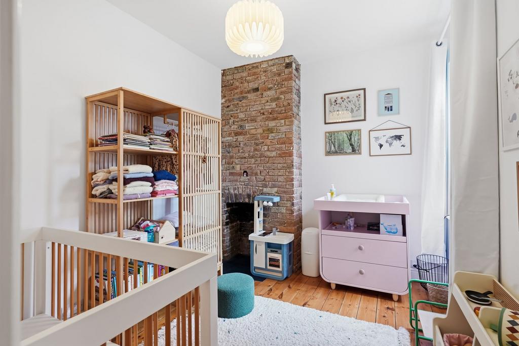 Playroom, fireplace