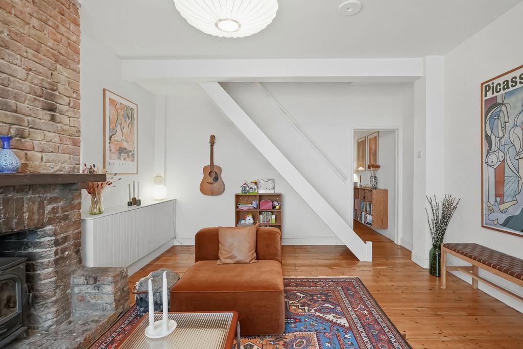 Living room, fireplace