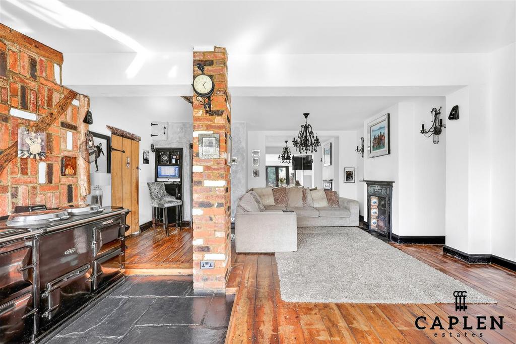 Open-plan living area, open plan living, fireplace