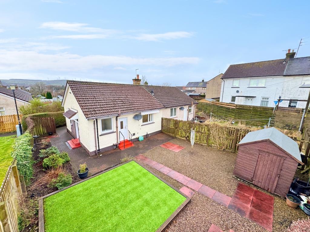 Rear garden at bungalow in mair avenue dalry