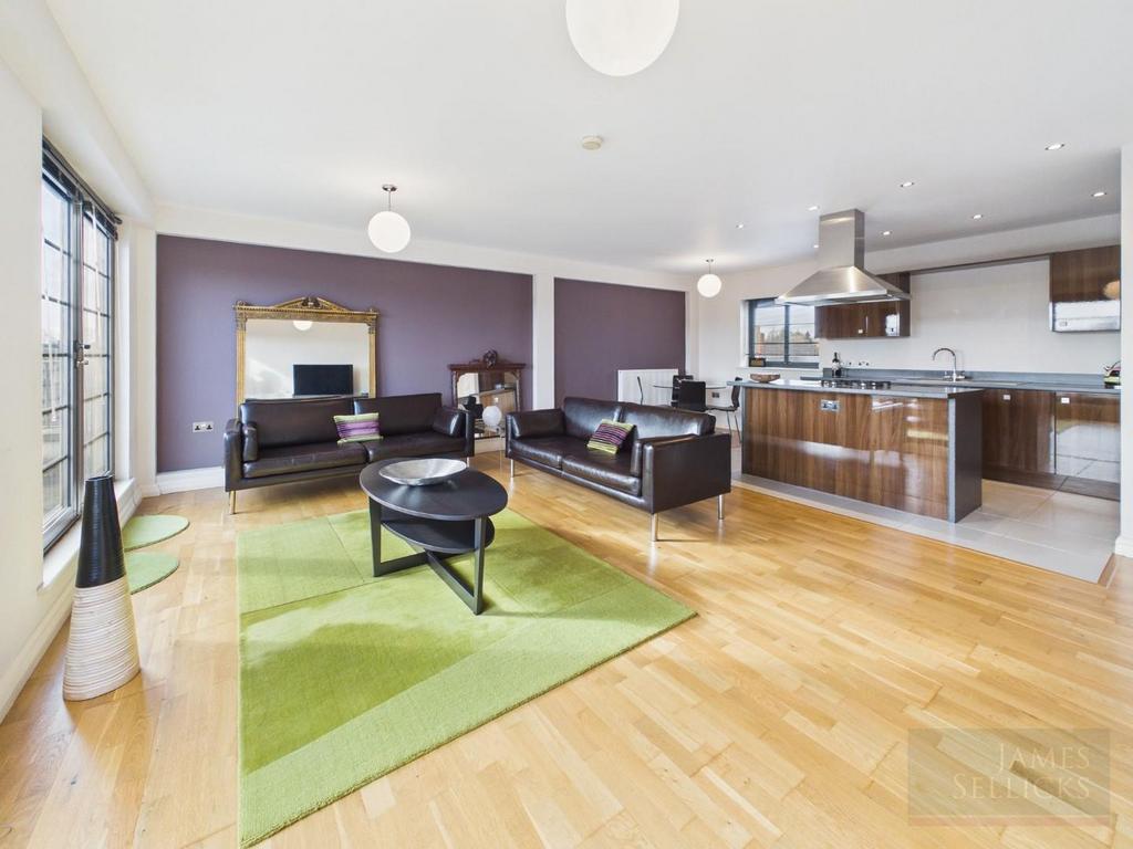 Open-plan kitchen, dining and living area