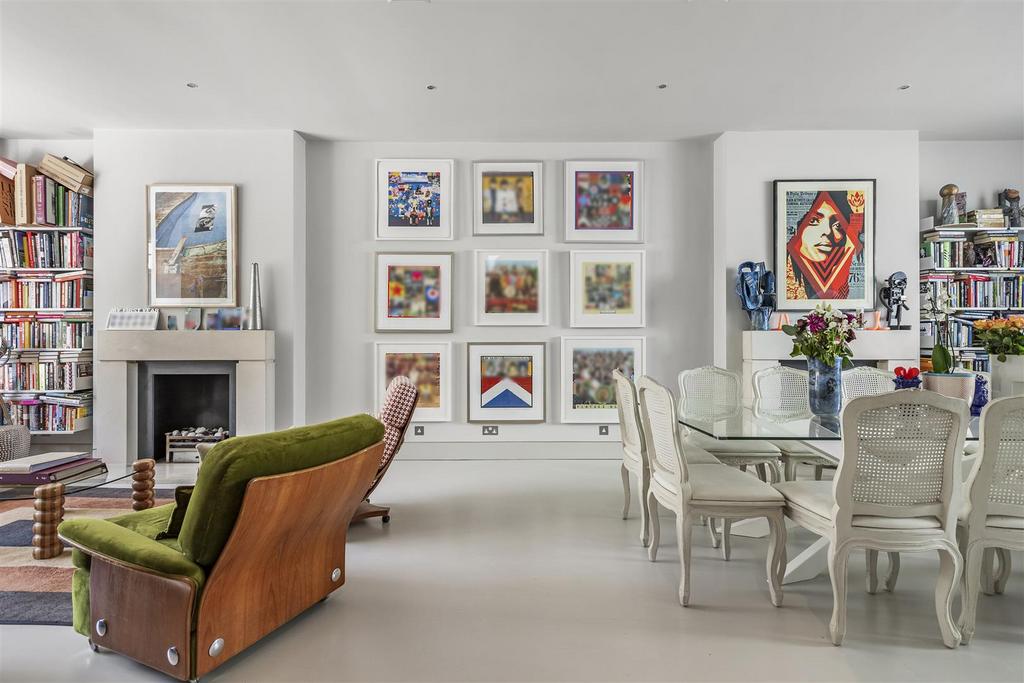 Living room, fireplace