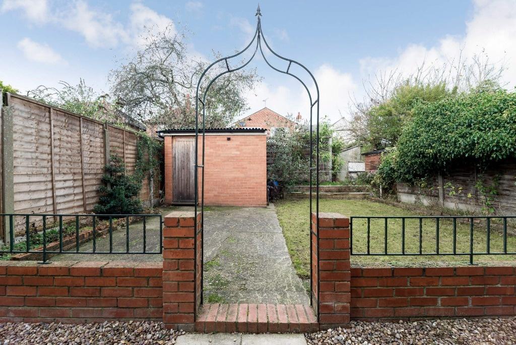 Private rear garden with lawn and shed...