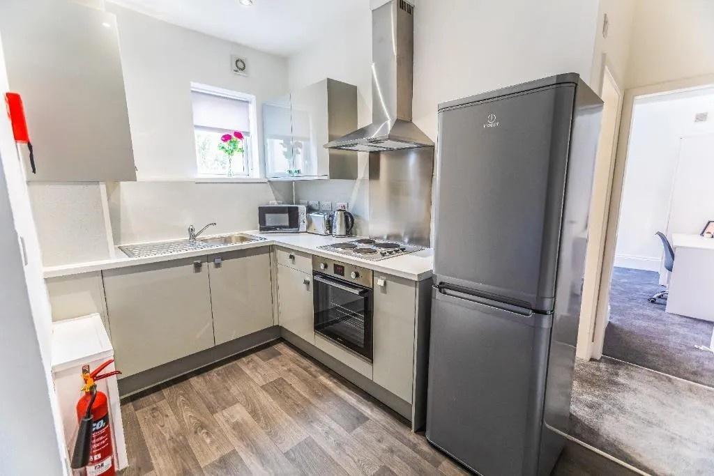Modern fitted kitchen with appliances...
