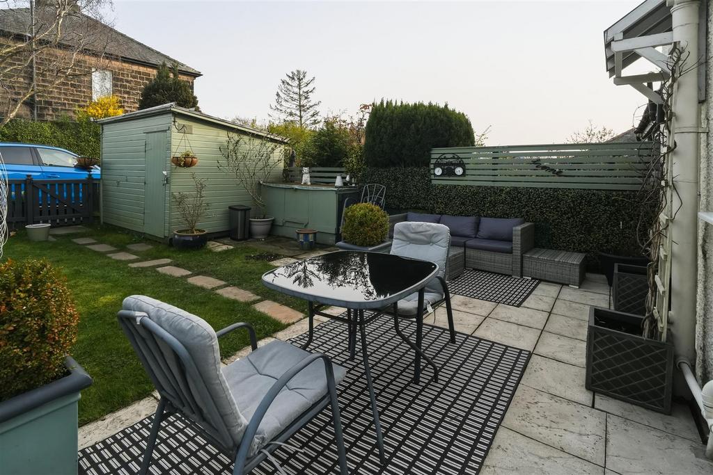 Rear patio seating area