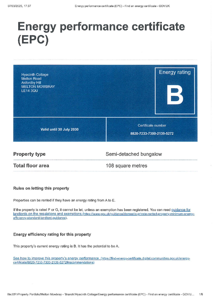 EPC Certificate