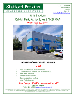 Warehouse to rent, Unit 9 Hall Ave Ashford TN24 0AA