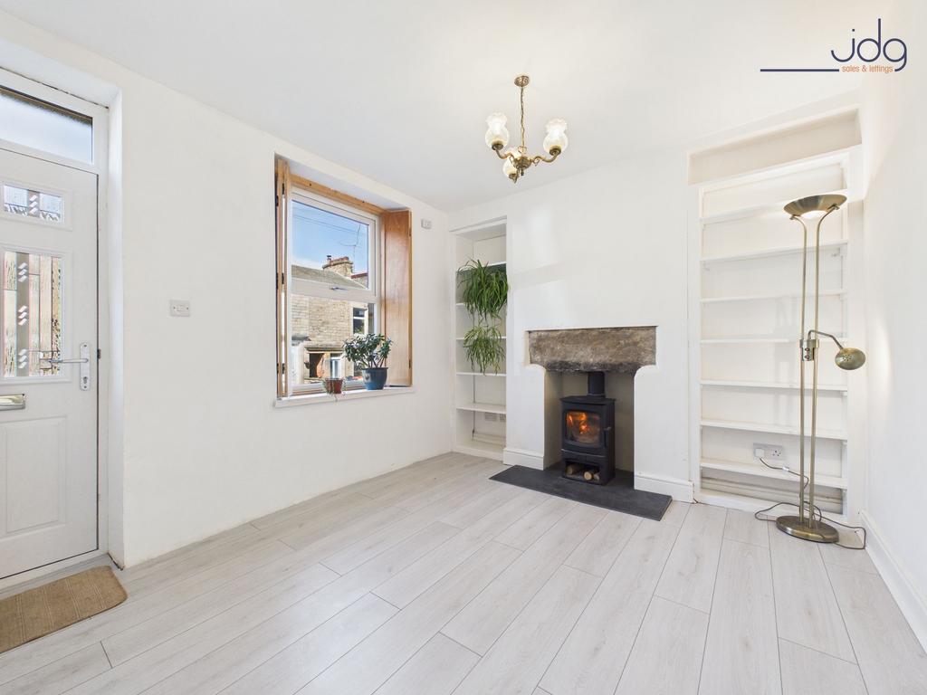 Living Room with wood-burning stove