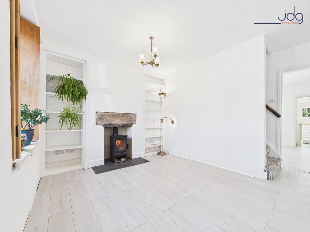 Living Room with wood-burning stove