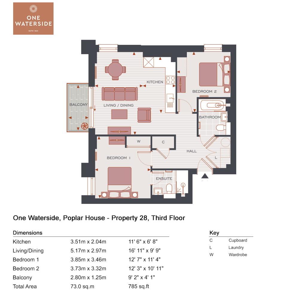 2 bedroom apartment for sale - Floor Plan