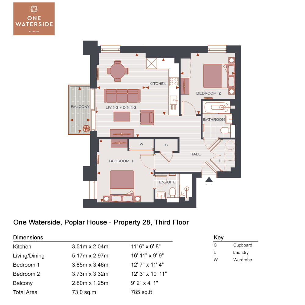 2 bedroom apartment for sale - Floor Plan