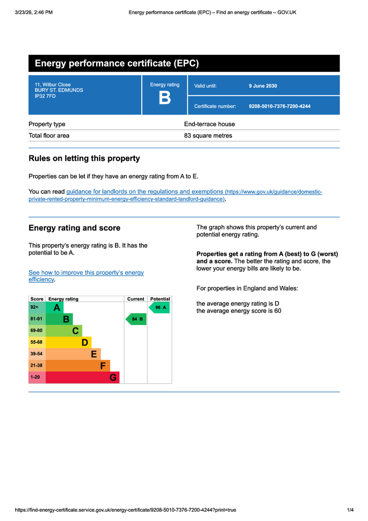 Energy Performance Certificate (EPC) - 11 WIlbur C