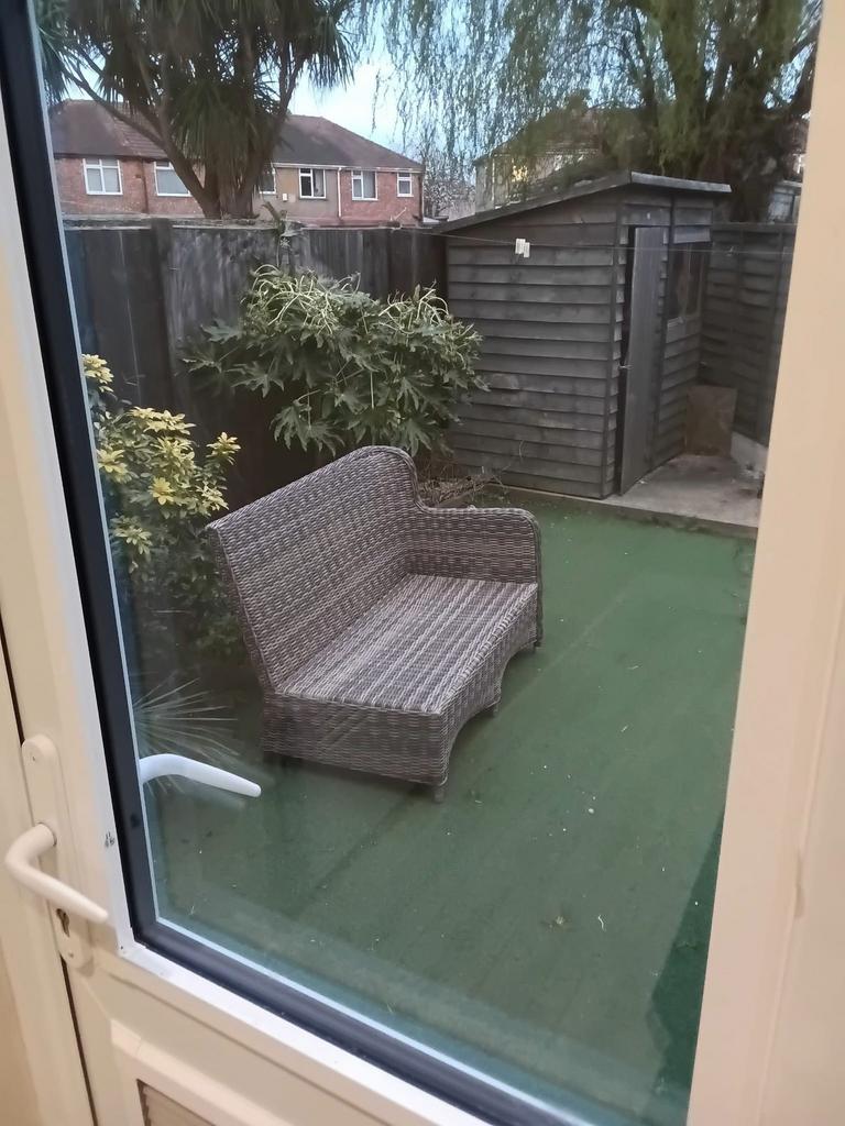 Private outdoor space with comfortable seating...