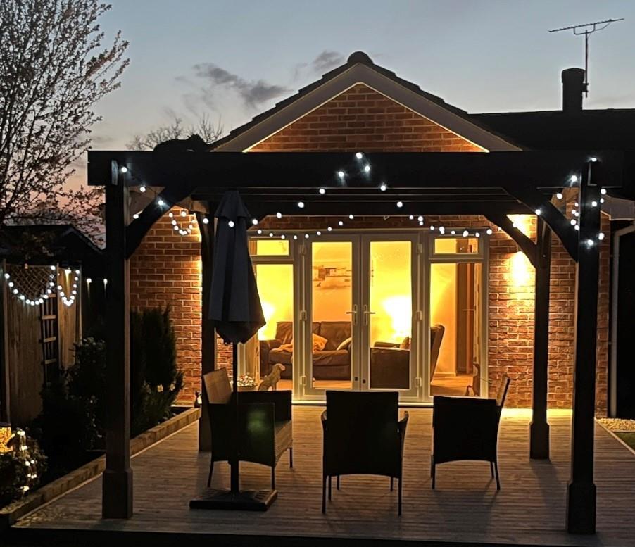 Garden deck of an evening