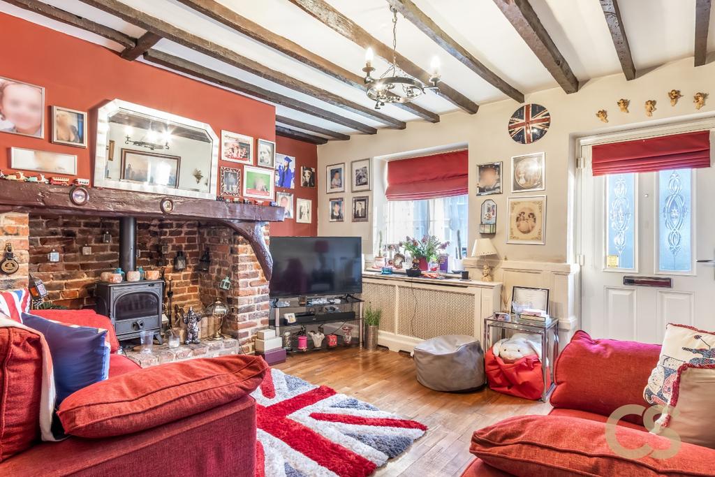Living room, fireplace