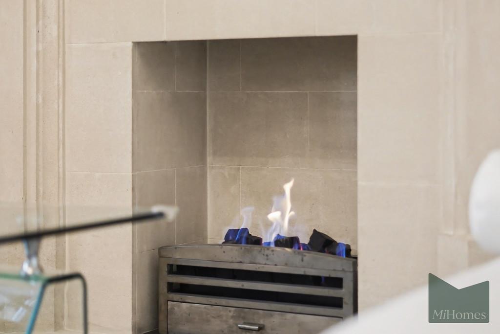 Bathroom, fireplace
