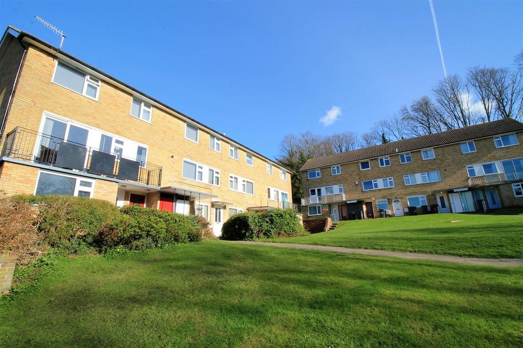 Bright communal lawns with modern apartment blo...