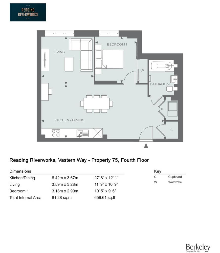 1 bedroom apartment for sale - Floor Plan