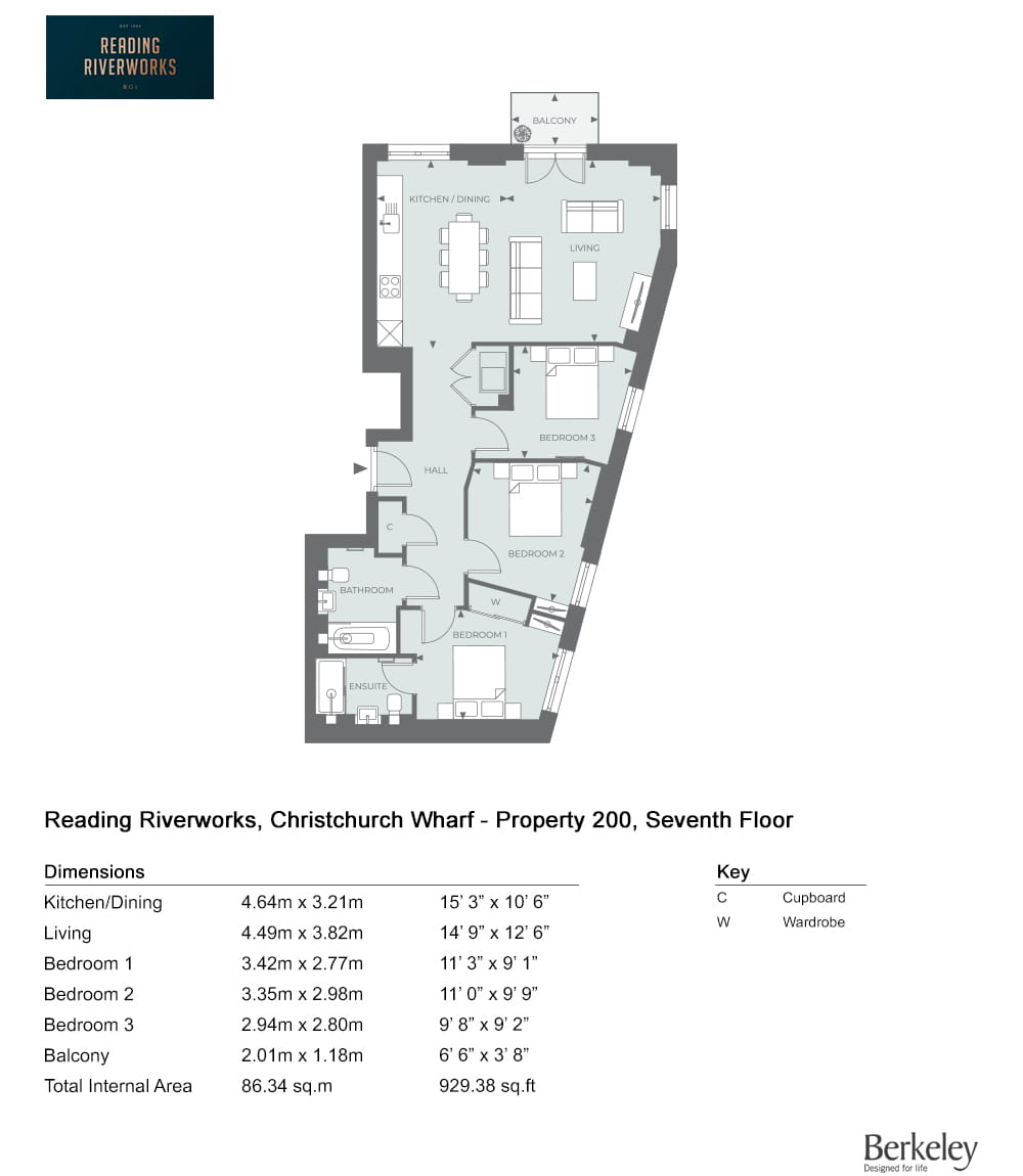 3 bedroom apartment for sale - Floor Plan