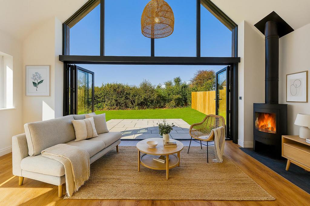 Fire lit lounge
