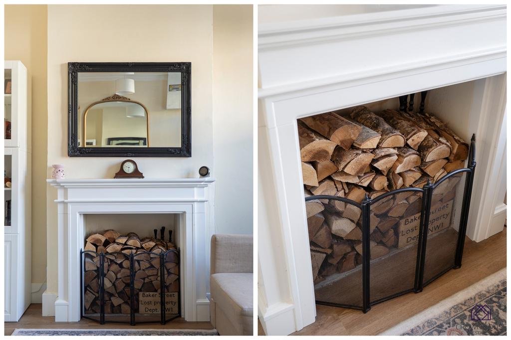 Reception room, fireplace