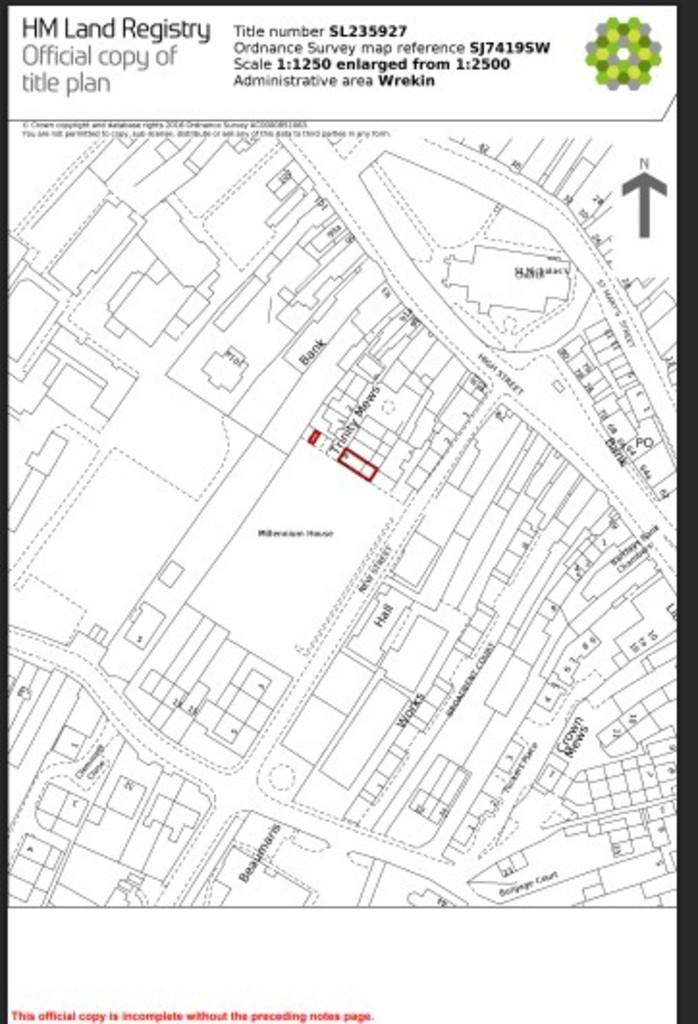 Land Registry Plan Showing Property and Car Parkin