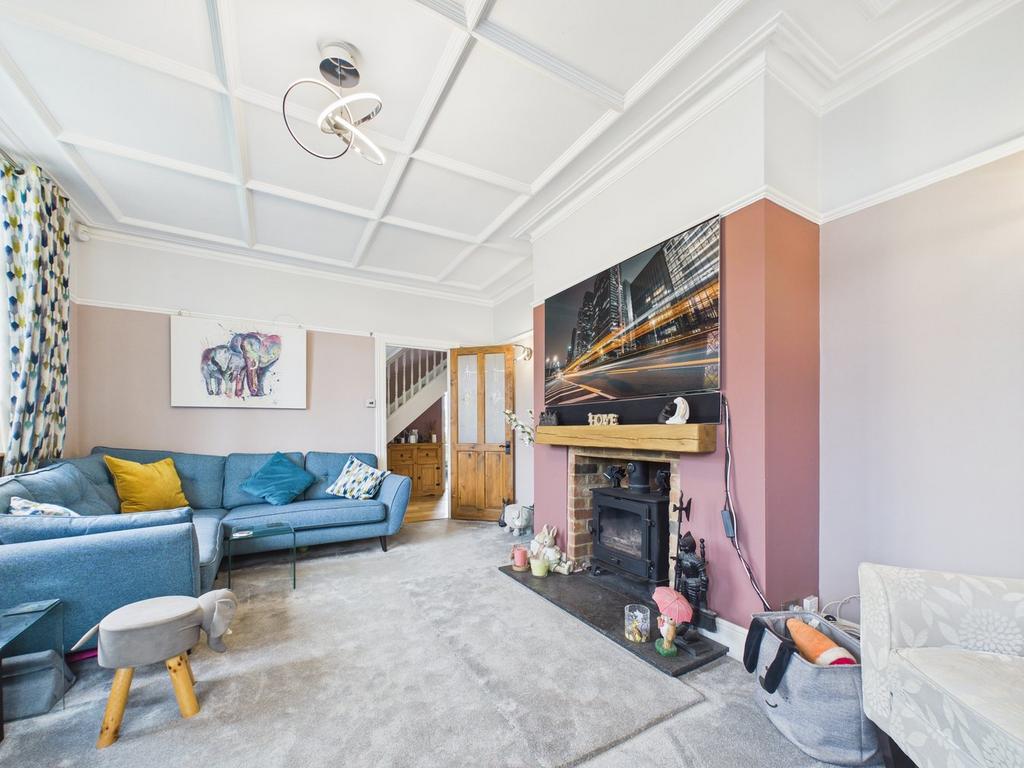 Living room, fireplace