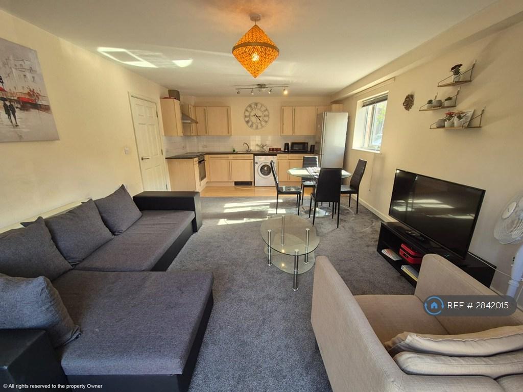 Living Room With Open Space Kitchen