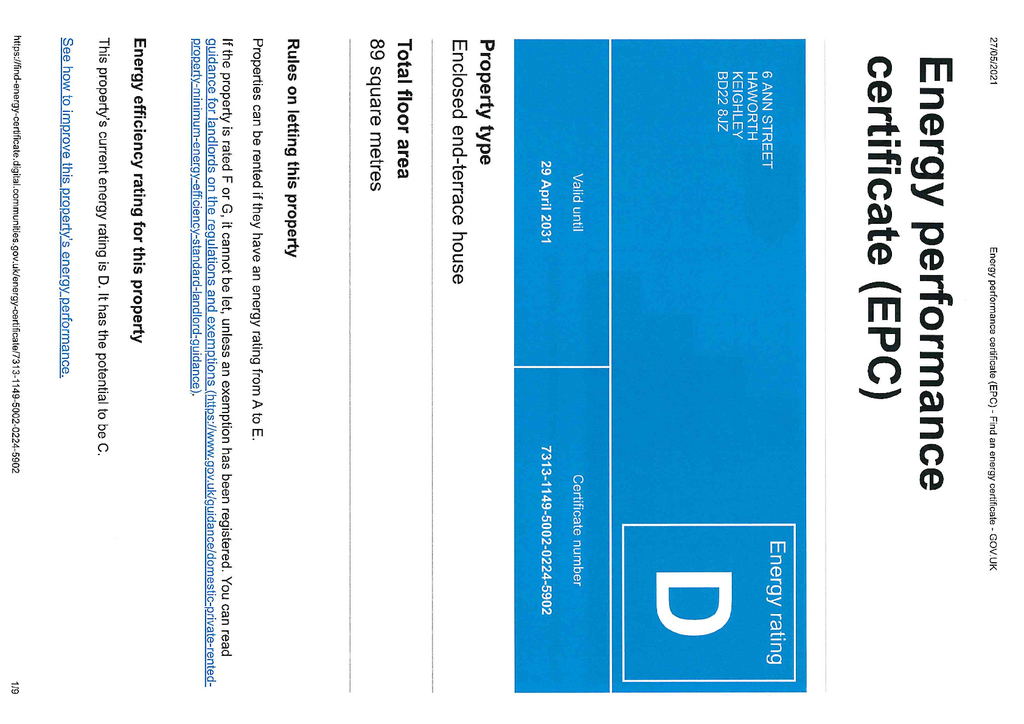 EPC Certificate