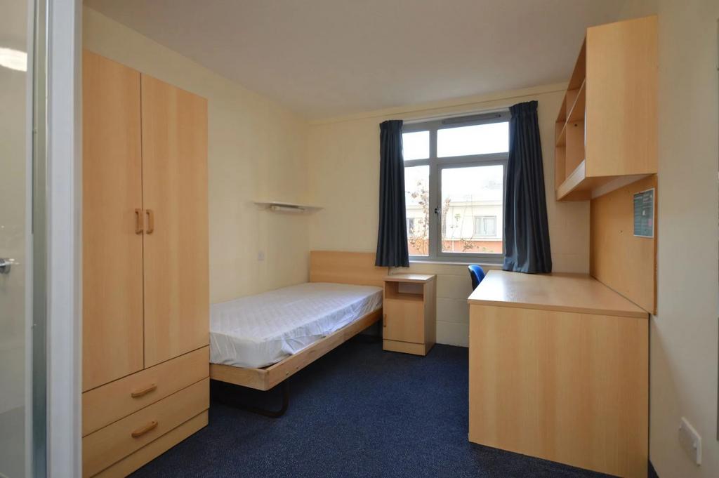 Bright bedroom with desk and ample storage...