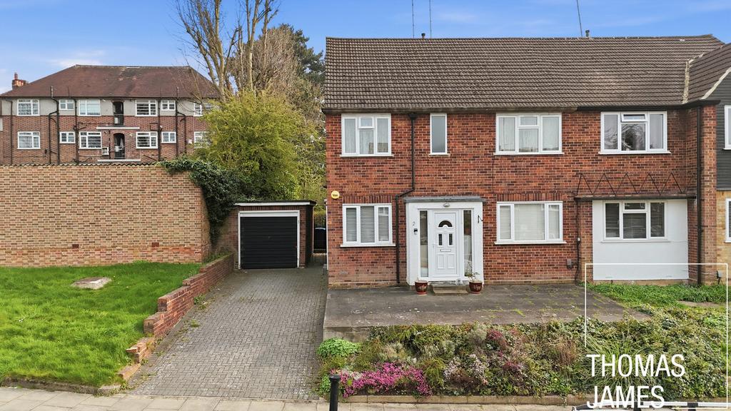Semi-detached house exterior, driveway