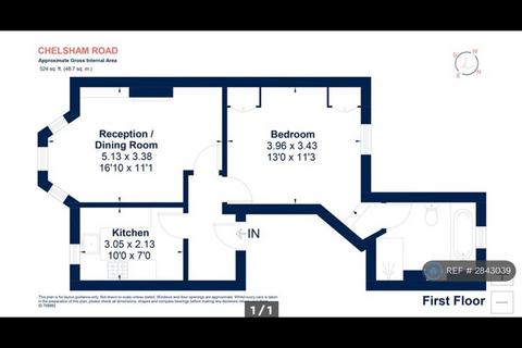 1 bedroom flat to rent, Chelsham Road, London, SW4