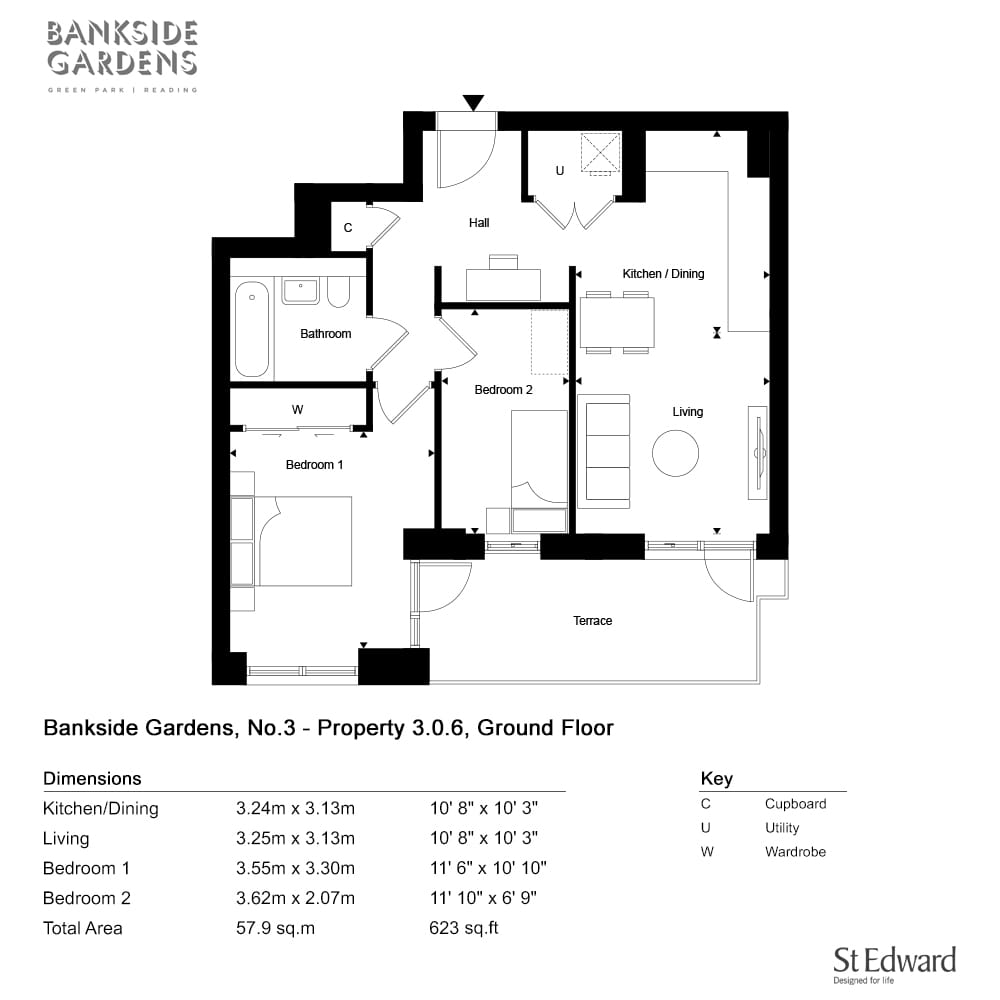 2 bedroom apartment for sale - Floor Plan