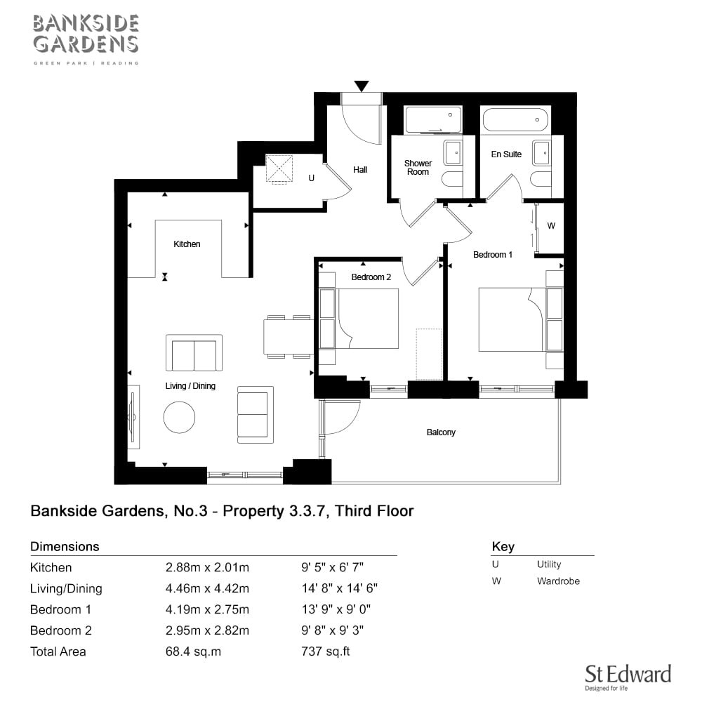 2 bedroom apartment for sale - Floor Plan