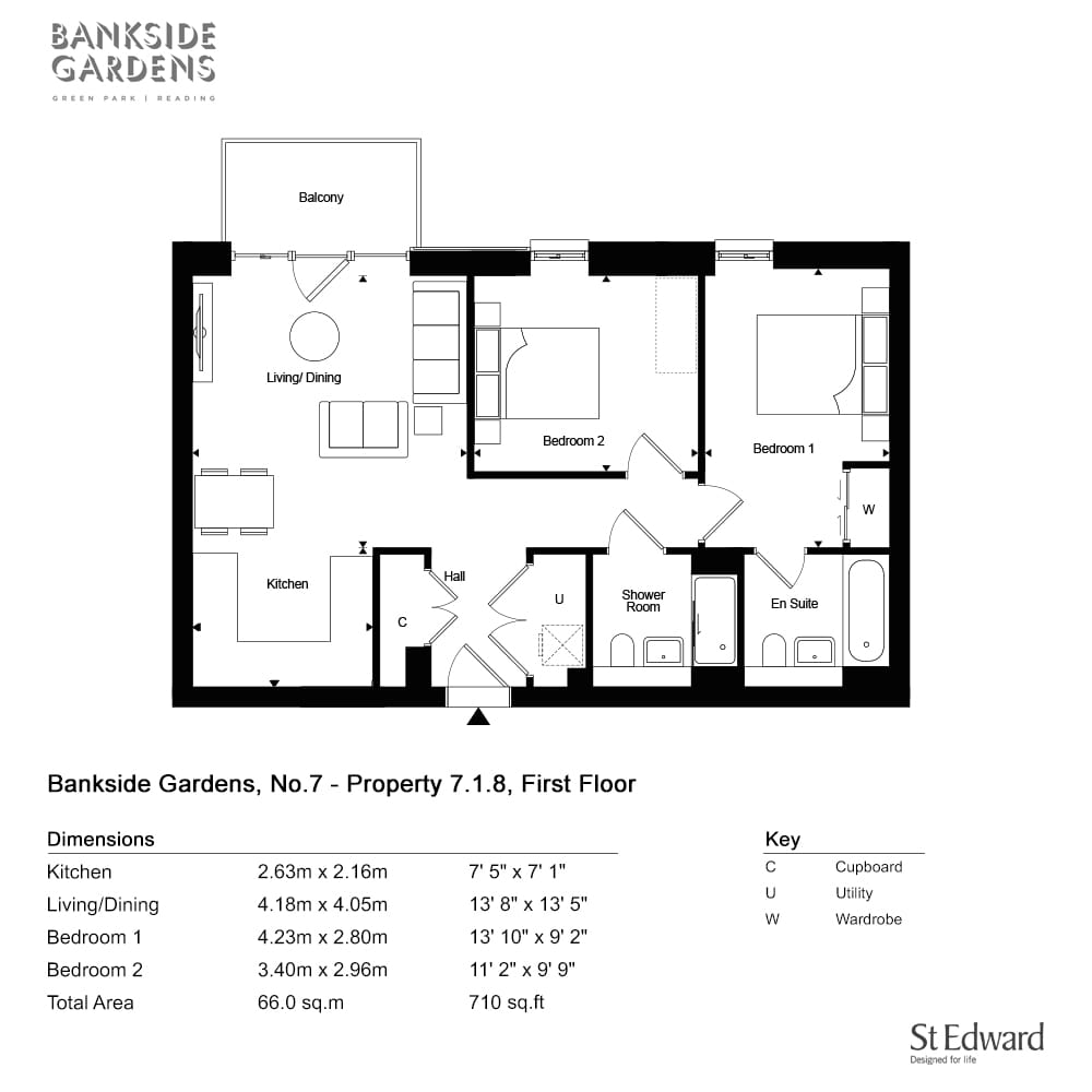 2 bedroom apartment for sale - Floor Plan