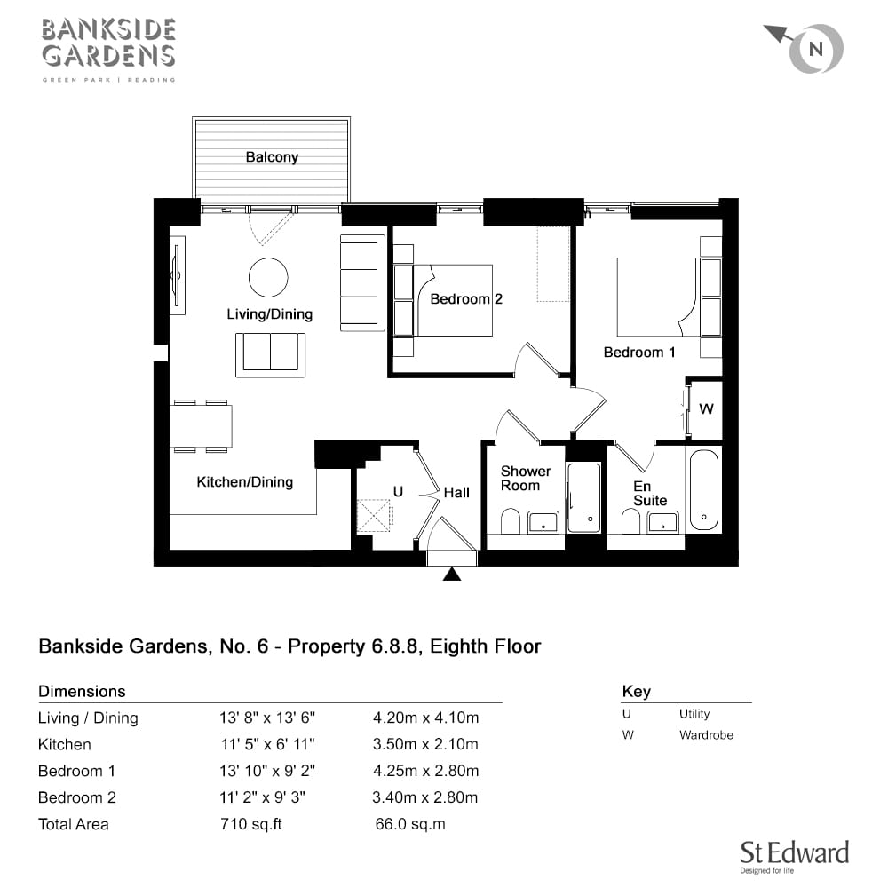 2 bedroom apartment for sale - Floor Plan