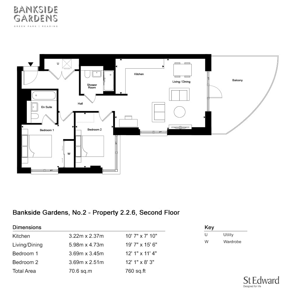 2 bedroom apartment for sale - Floor Plan