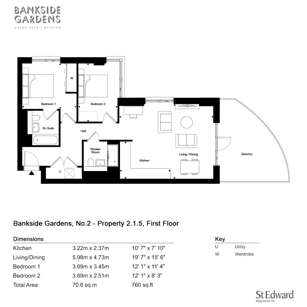 2 bedroom apartment for sale - Floor Plan