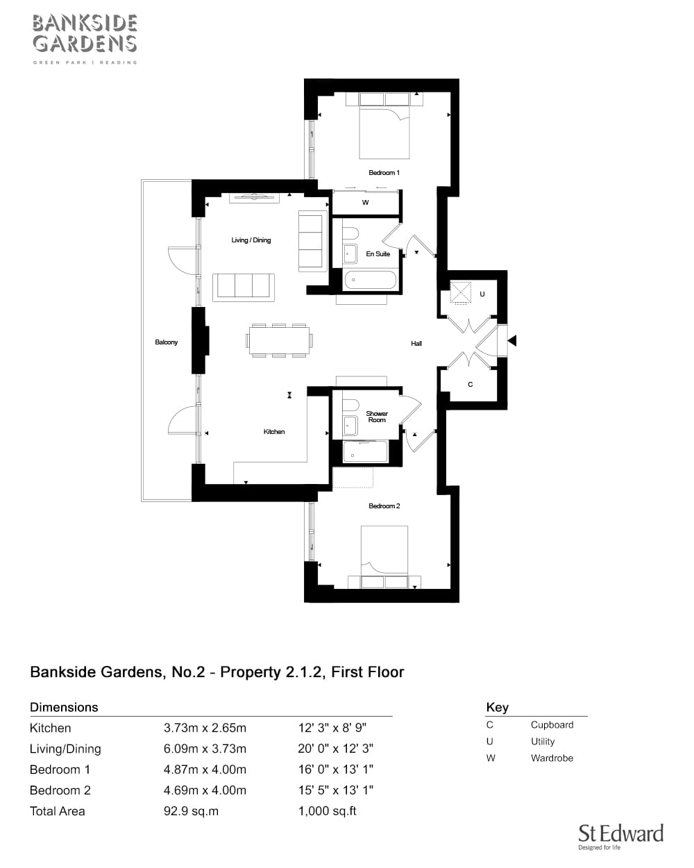 2 bedroom apartment for sale - Floor Plan