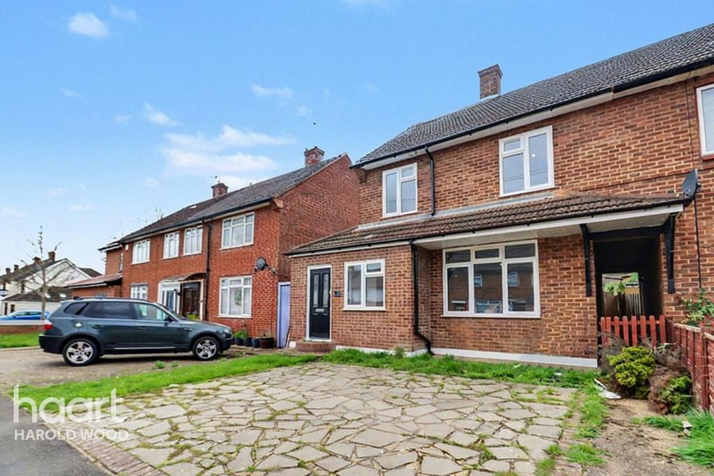 Semi-detached house exterior, driveway