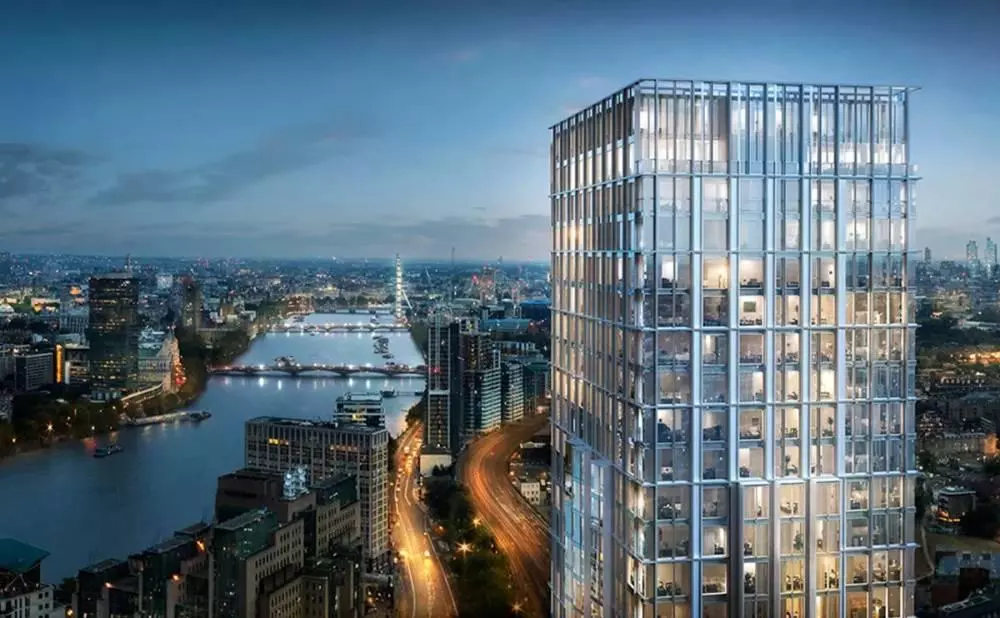 modern London apartment - spacious living area with city views