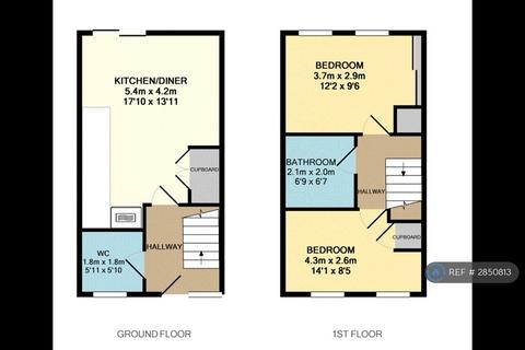 2 bedroom end of terrace house to rent, Elmfoot Grove, Glasgow, G5